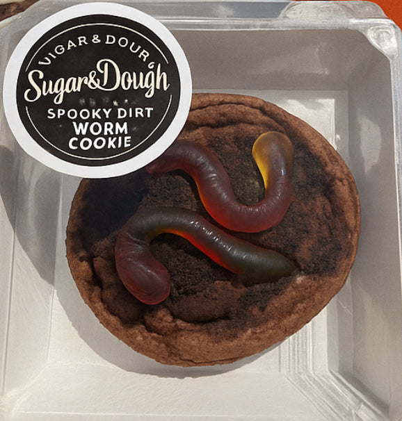 Seasonal Dirt Worm Cookie
