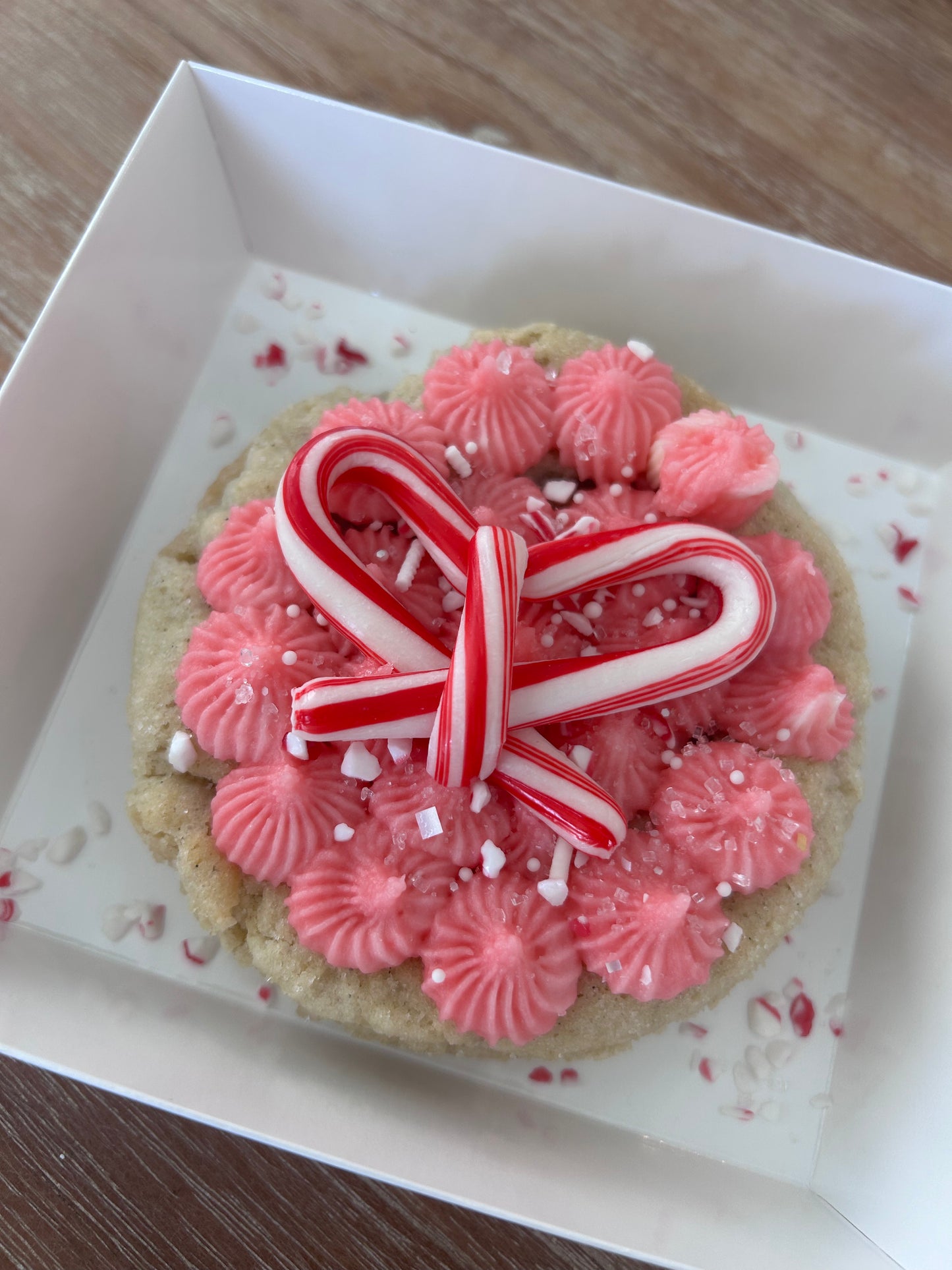 Seasonal Peppermint Buttercream Vanilla Bean Sugar Cookie