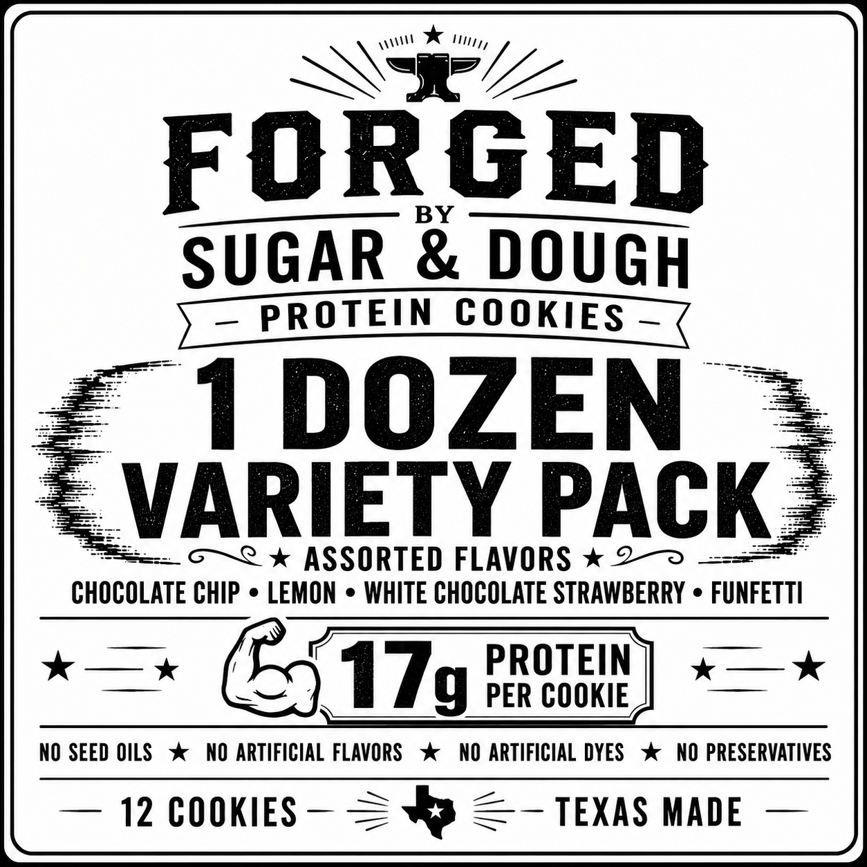 Forged Protein Cookies 1 Dozen Variety Pack