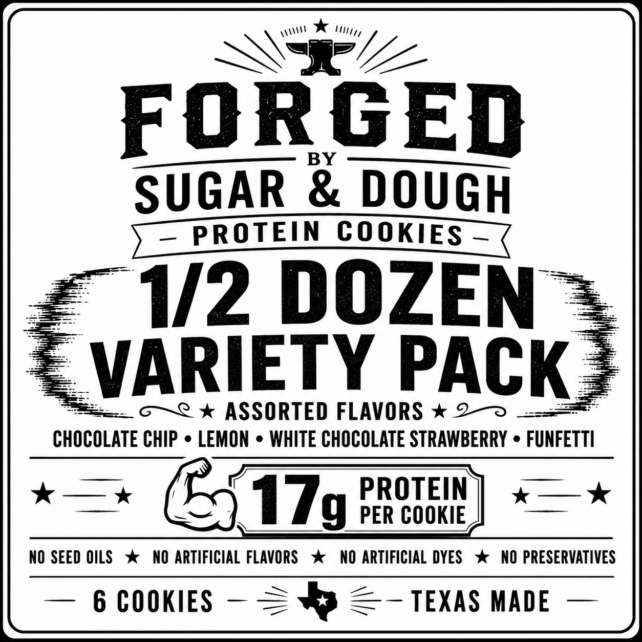 Forged Protein Cookies 1/2 Dozen Variety Pack